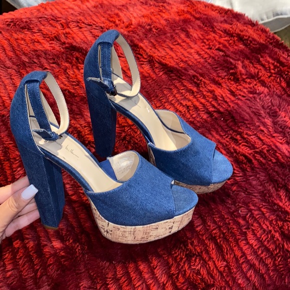 N By Nicole Miller Women Denim Heels - Picture 2 of 7